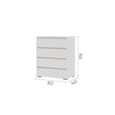 Комод Лаванда КМ 02 (Шагрень белый) 